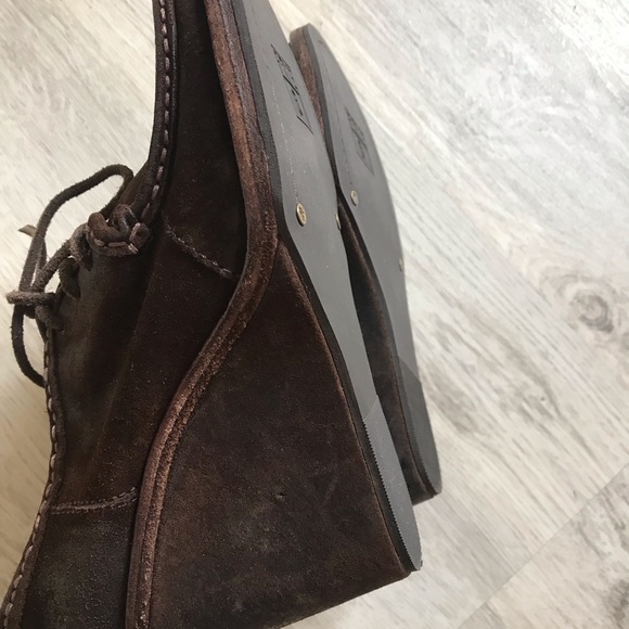 Frye Suede Lace Up Wedges - Dark Brown, Size 7.5 - Picture 7 of 10